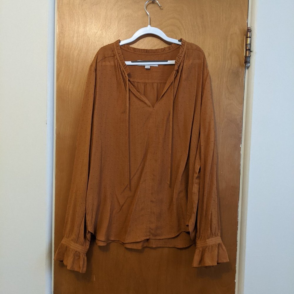 Loft Burnt Orange Peasant Style Tunic